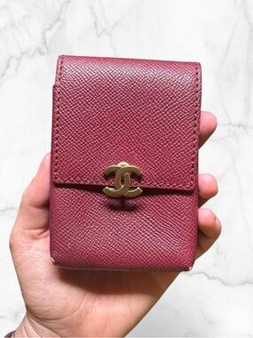 Chanel Red Burgundy Vintage Cigarette Case